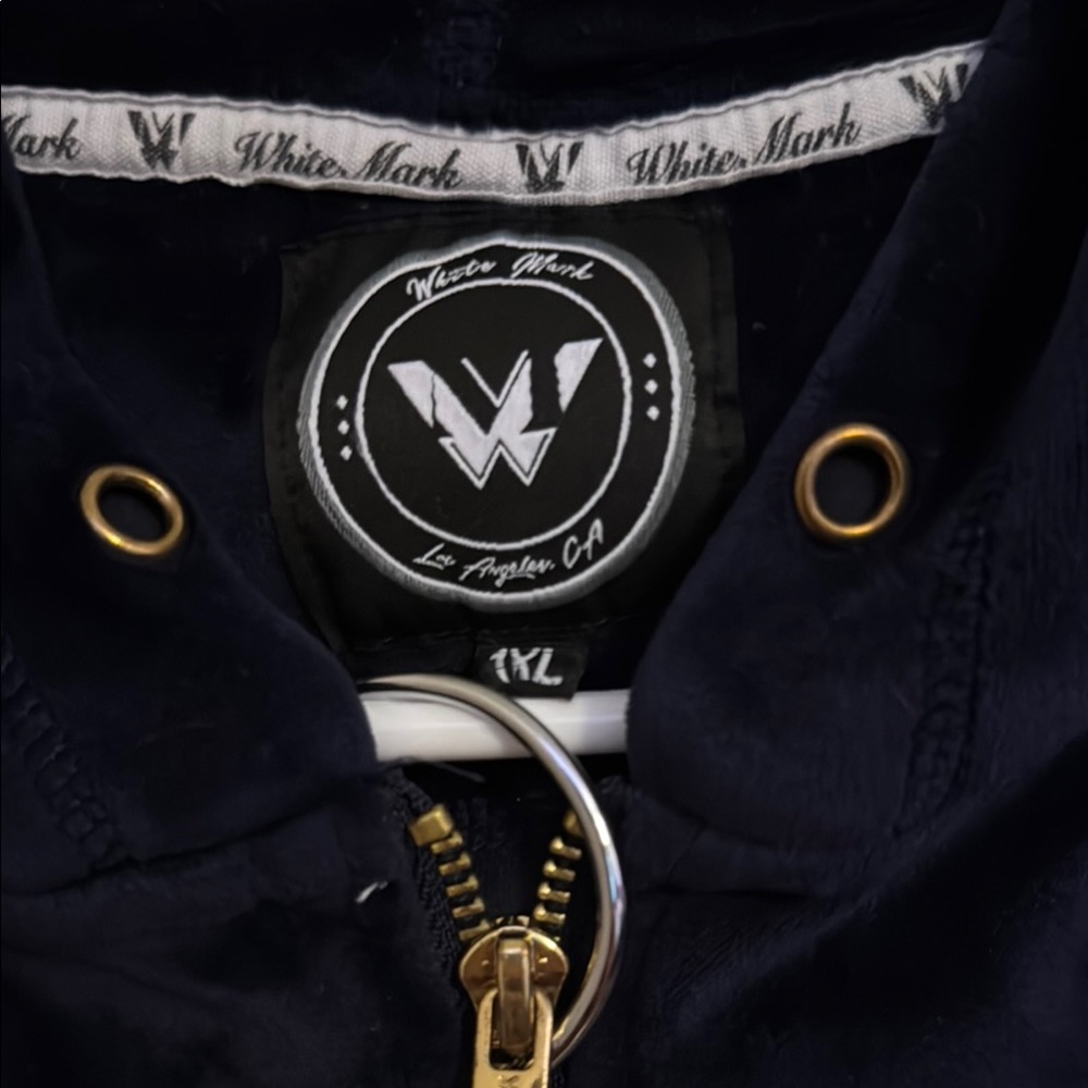 White Mark Navy Jacket with Gold Accents